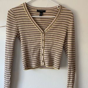 Small striped button up sweater top